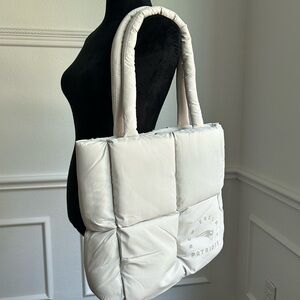 NFL Teams White Quilted Puffer Large Tote Bag, NWT